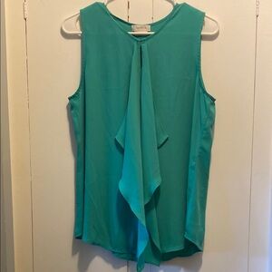 Van Heusen Green Asymmetrical Tie Front Blouse